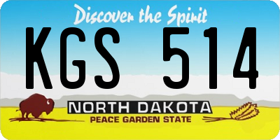 ND license plate KGS514
