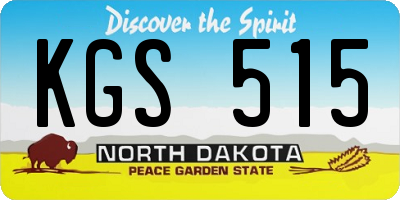 ND license plate KGS515