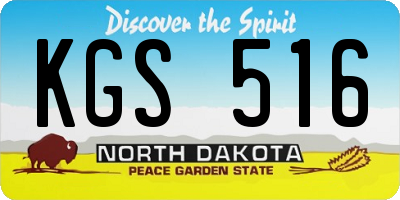 ND license plate KGS516