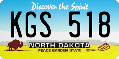 ND license plate KGS518