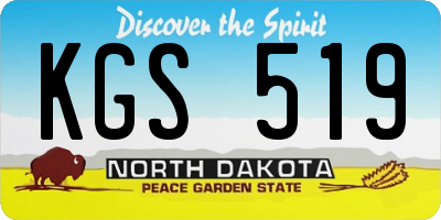 ND license plate KGS519