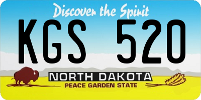 ND license plate KGS520