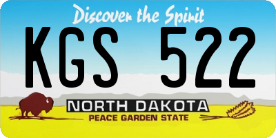 ND license plate KGS522
