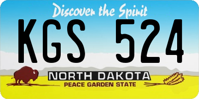 ND license plate KGS524
