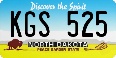 ND license plate KGS525