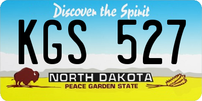 ND license plate KGS527