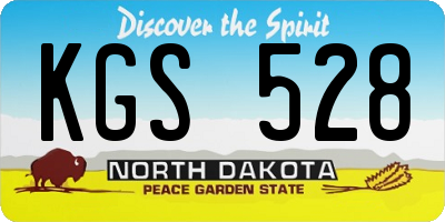 ND license plate KGS528