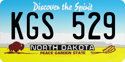 ND license plate KGS529