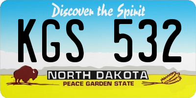 ND license plate KGS532