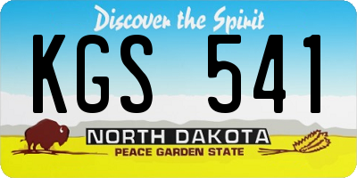 ND license plate KGS541