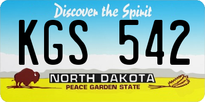 ND license plate KGS542