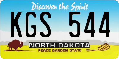 ND license plate KGS544