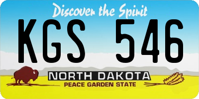 ND license plate KGS546