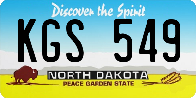 ND license plate KGS549