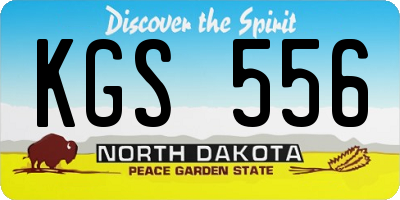 ND license plate KGS556