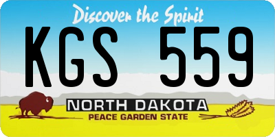 ND license plate KGS559