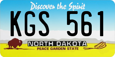 ND license plate KGS561