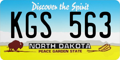 ND license plate KGS563