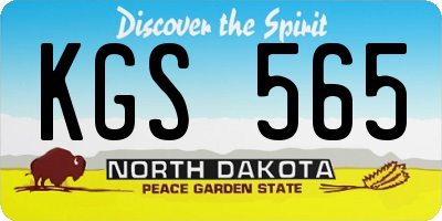 ND license plate KGS565