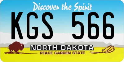 ND license plate KGS566