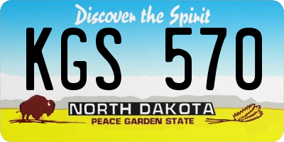 ND license plate KGS570