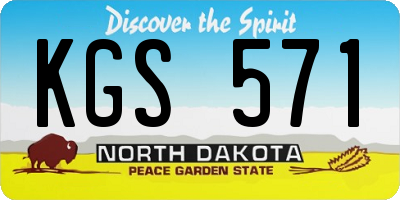 ND license plate KGS571