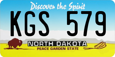 ND license plate KGS579