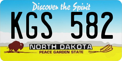 ND license plate KGS582