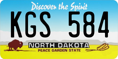 ND license plate KGS584