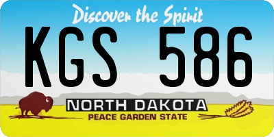 ND license plate KGS586
