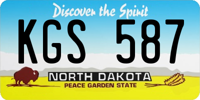 ND license plate KGS587