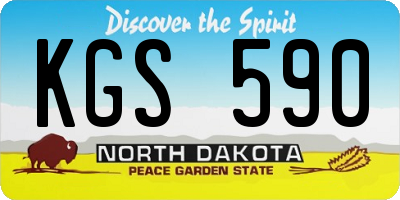 ND license plate KGS590
