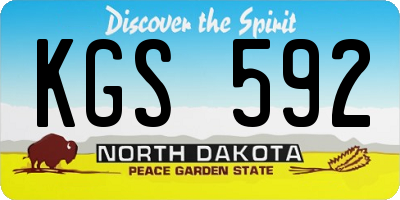 ND license plate KGS592