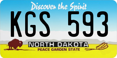 ND license plate KGS593