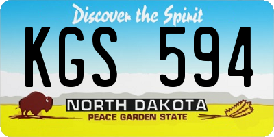 ND license plate KGS594
