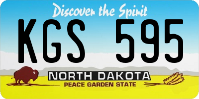 ND license plate KGS595