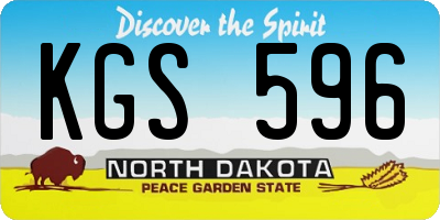 ND license plate KGS596