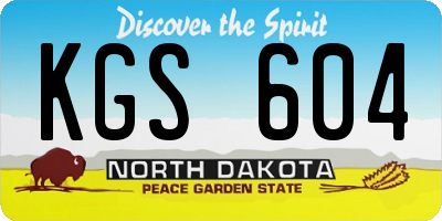 ND license plate KGS604