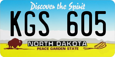 ND license plate KGS605