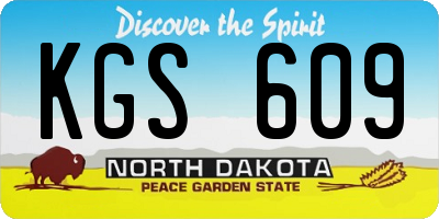 ND license plate KGS609