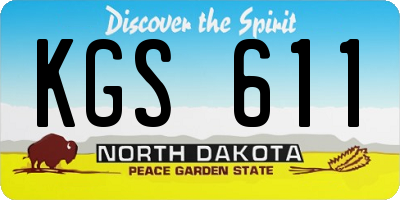 ND license plate KGS611