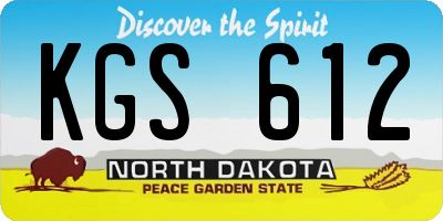 ND license plate KGS612