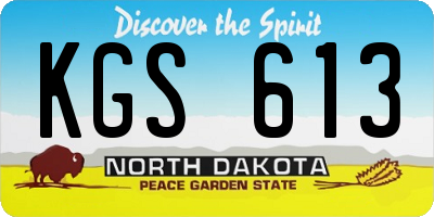 ND license plate KGS613