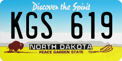 ND license plate KGS619