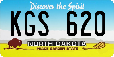 ND license plate KGS620