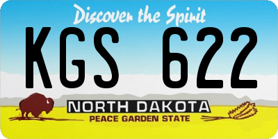 ND license plate KGS622