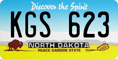 ND license plate KGS623