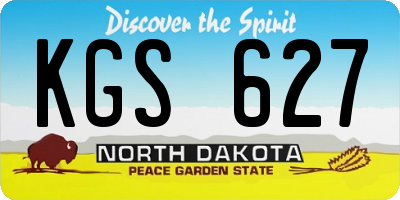 ND license plate KGS627