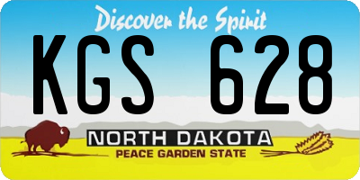 ND license plate KGS628