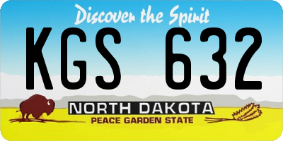 ND license plate KGS632
